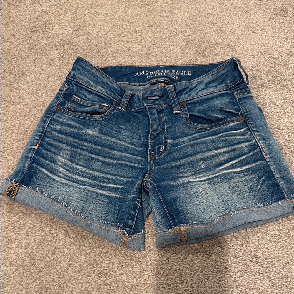 American Eagle Outfitters Distressed Blue Jean Shorts